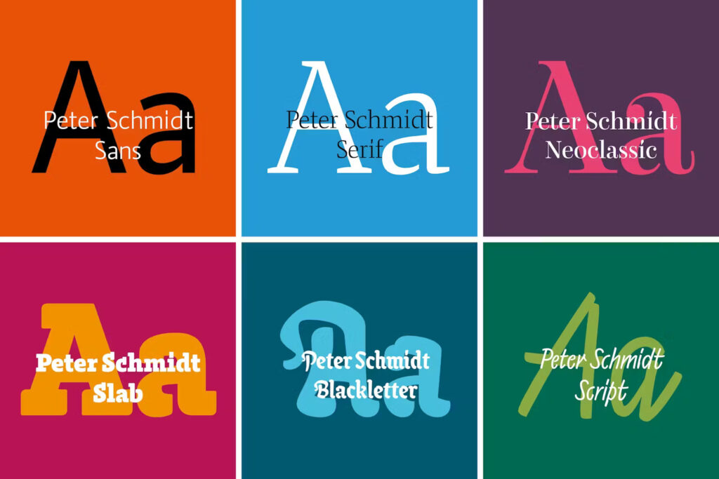 The new fonts created from Peter Schmidt’s handwriting